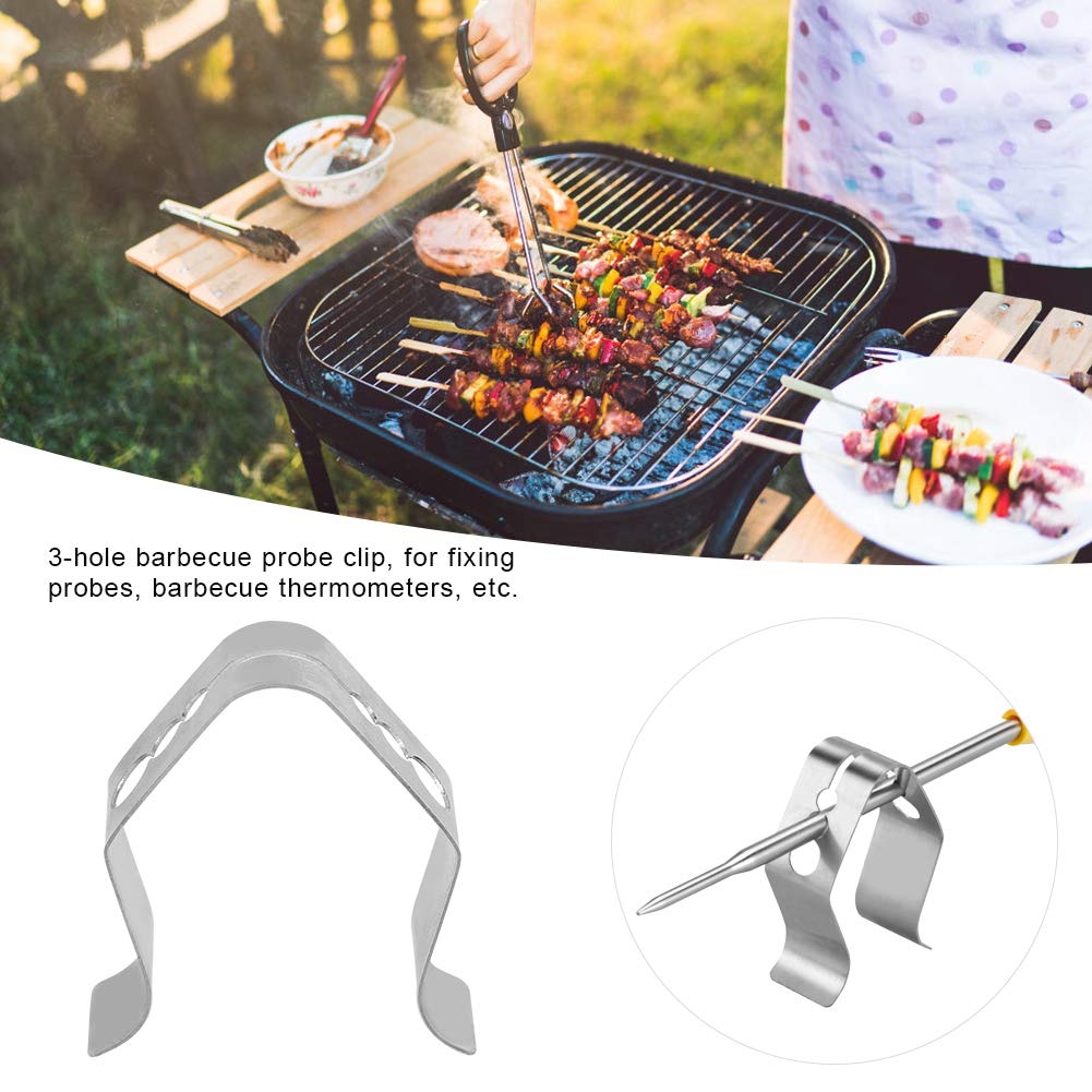 Detalle de Walfront 8607735917331 barbecue-sondeclips van roestvrij staal, set van 3