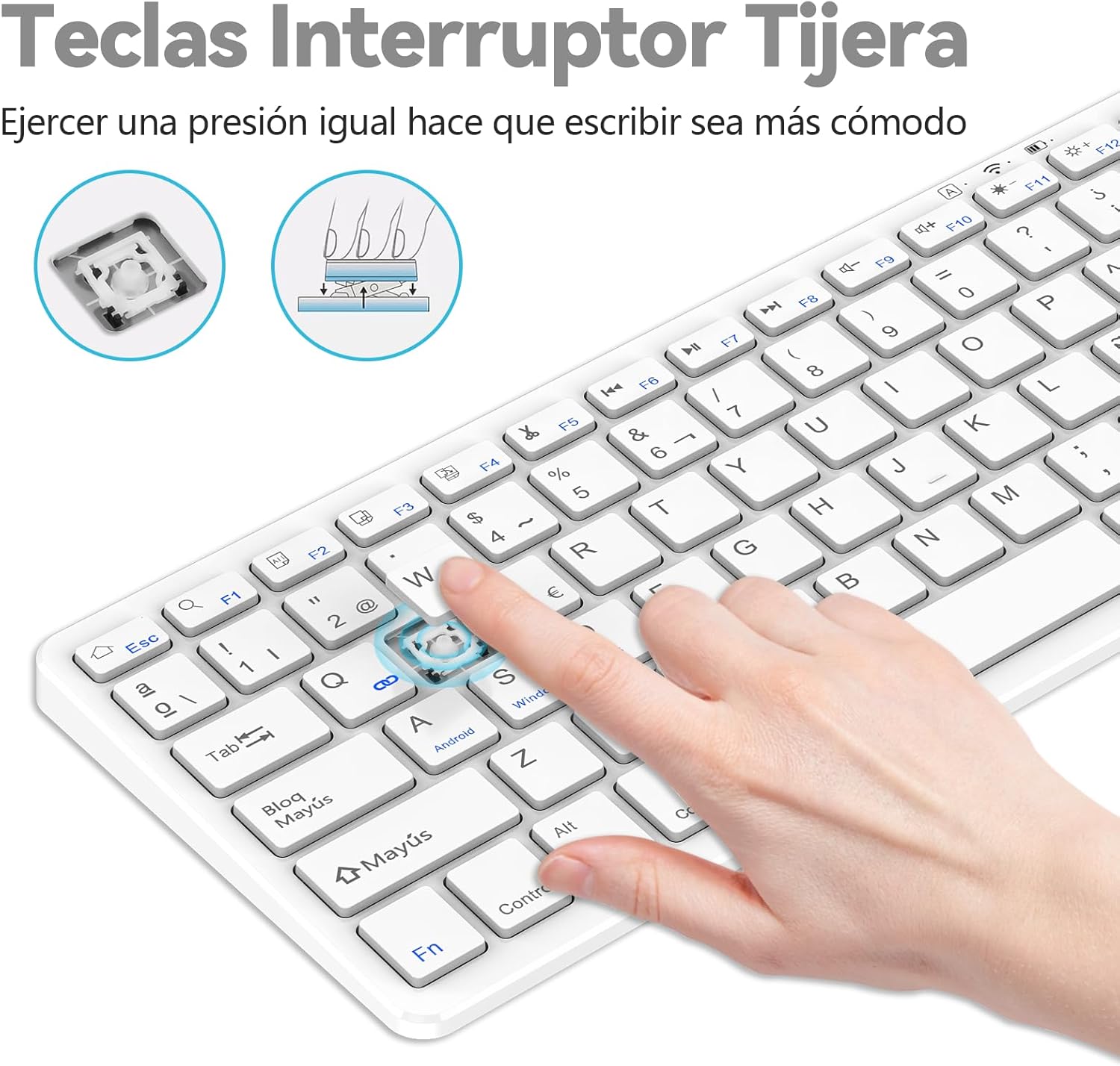 Thumbnail 6 de TQQ Teclado Bluetooth Español Ñ para iPad y Tablets 🖥