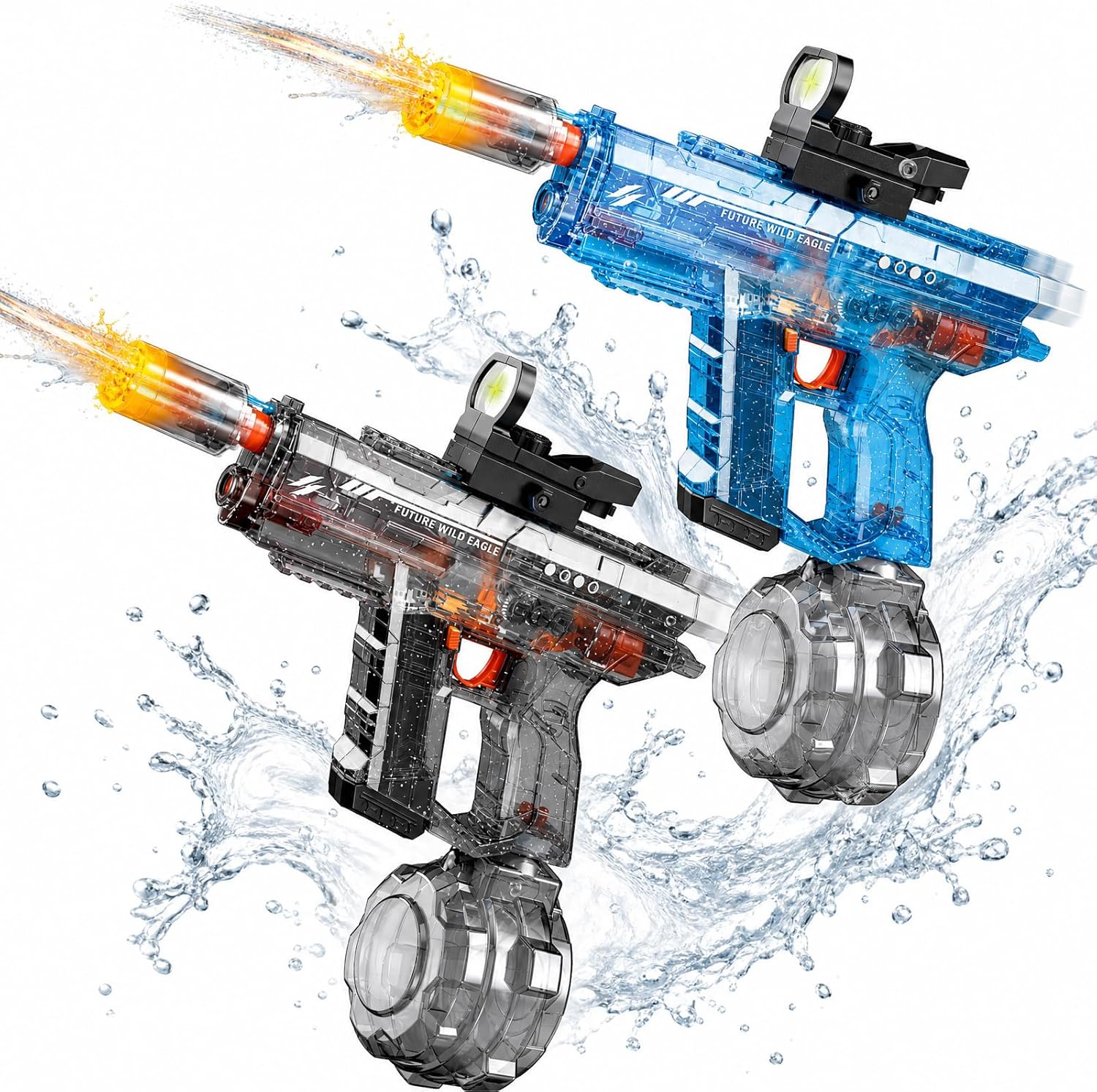 Detalle de UROINT Pistola ad Acqua Elettrica per Bambini (2 pezzi) — gittata fino a 10 m, LED, ABS