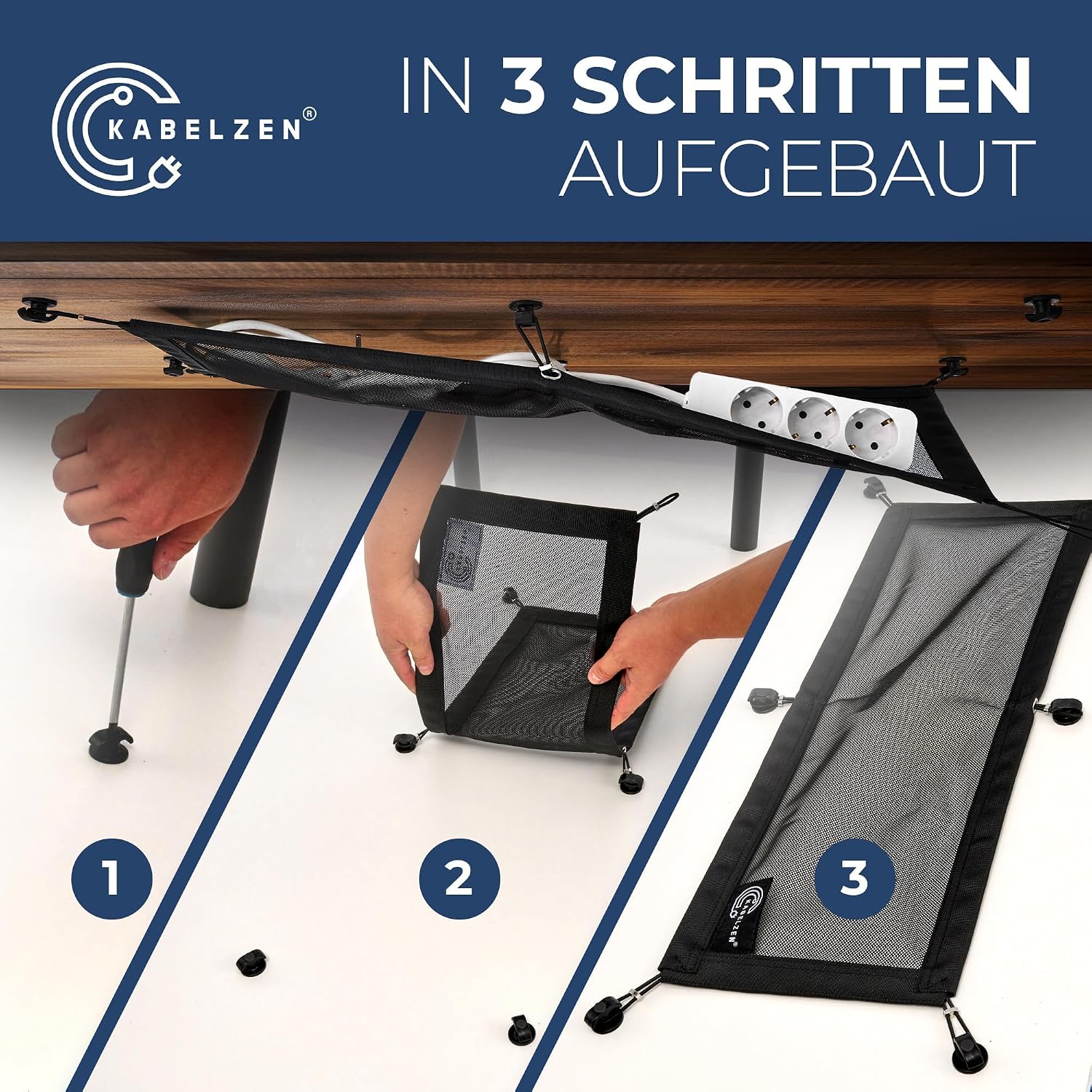 Detalle de Kabelnetz Schreibtisch für Kabelmanagement – flexibles Kabelkanal-Set zur Organisation