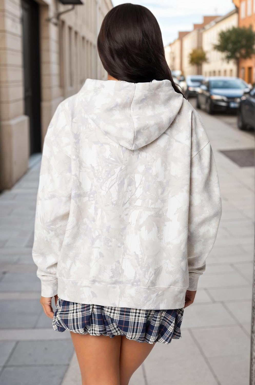 Detalle 2 de Anoumcy Camo Hoodie Oversized Maple Leaf fleece