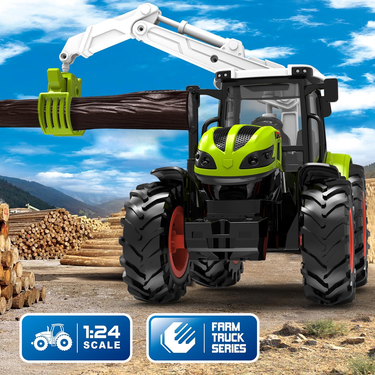 Thumbnail 2 de PENGBU RC 66066610 RC-tractor met 2,4 GHz en houten grijper