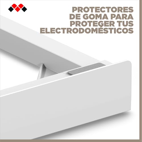 Detalle 2 de Meliconi Torre Basic L60: Kit de soporte lavadora-secadora premontado, capacidad 250 kg, blanco