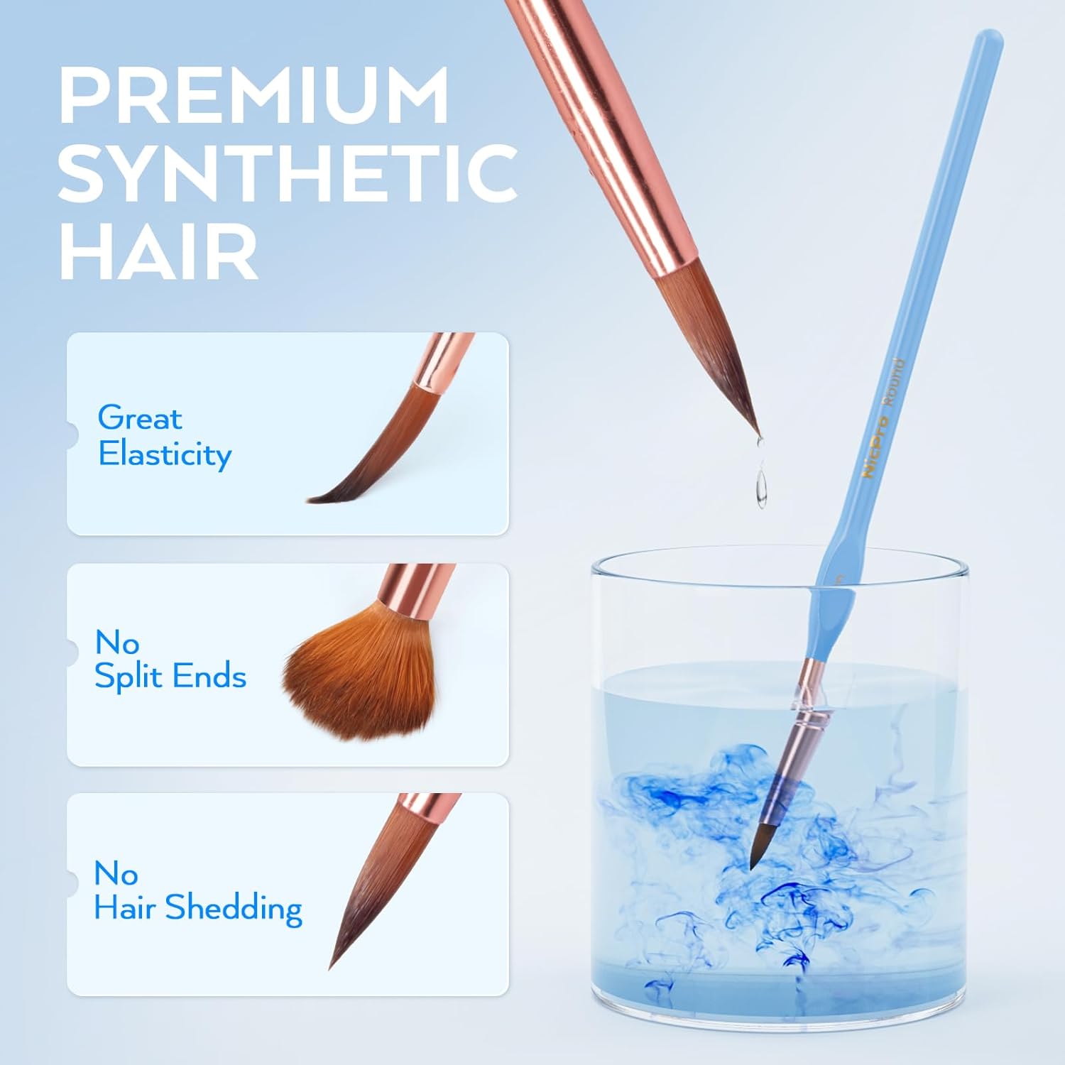 Thumbnail 2 de Nicpro Pinceaux micro détails 10 pièces 🎨