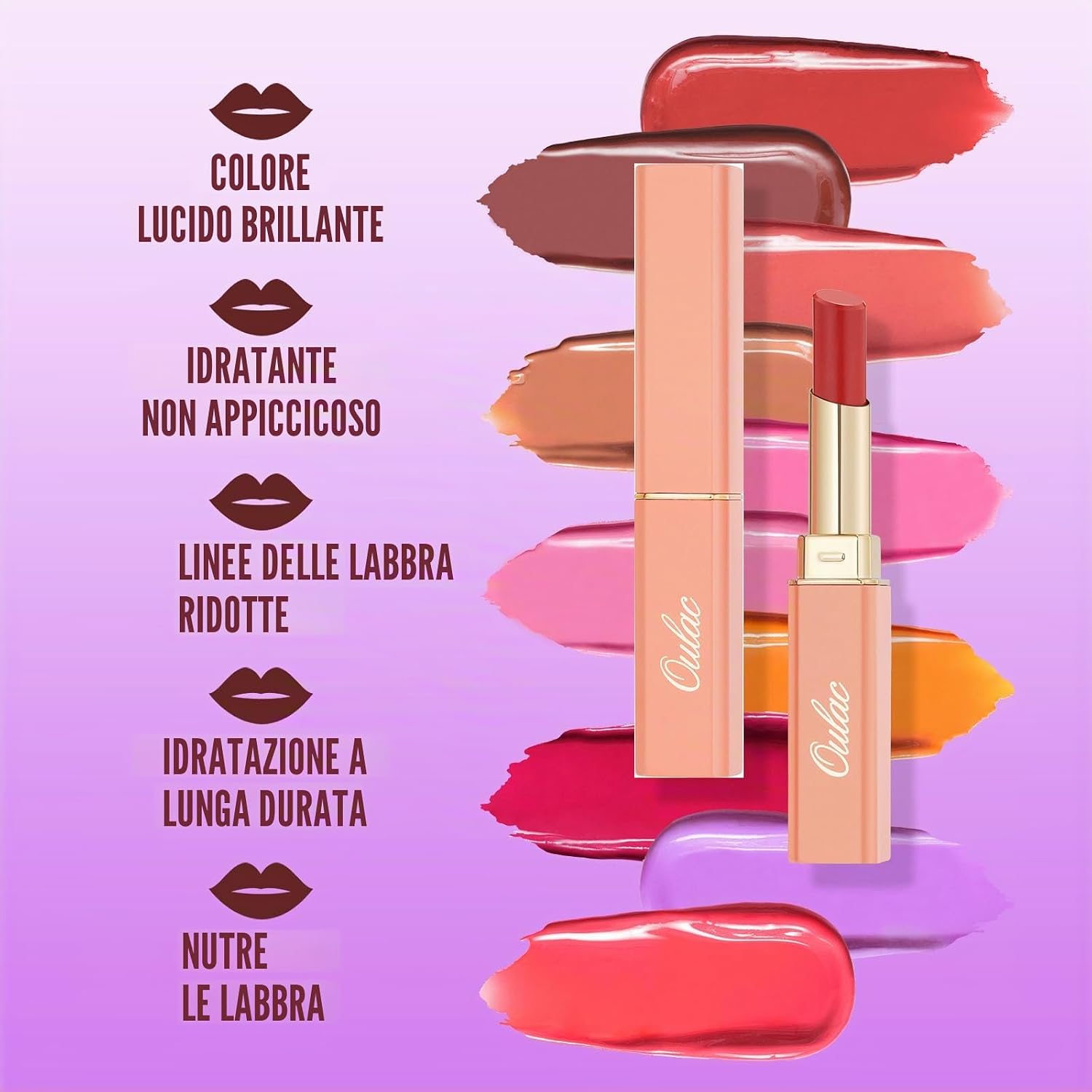 Thumbnail 3 de Oulac Rossetto Nutriente Viola: labbra idratate e pigmentate, vegano e delicatamente volumizzate