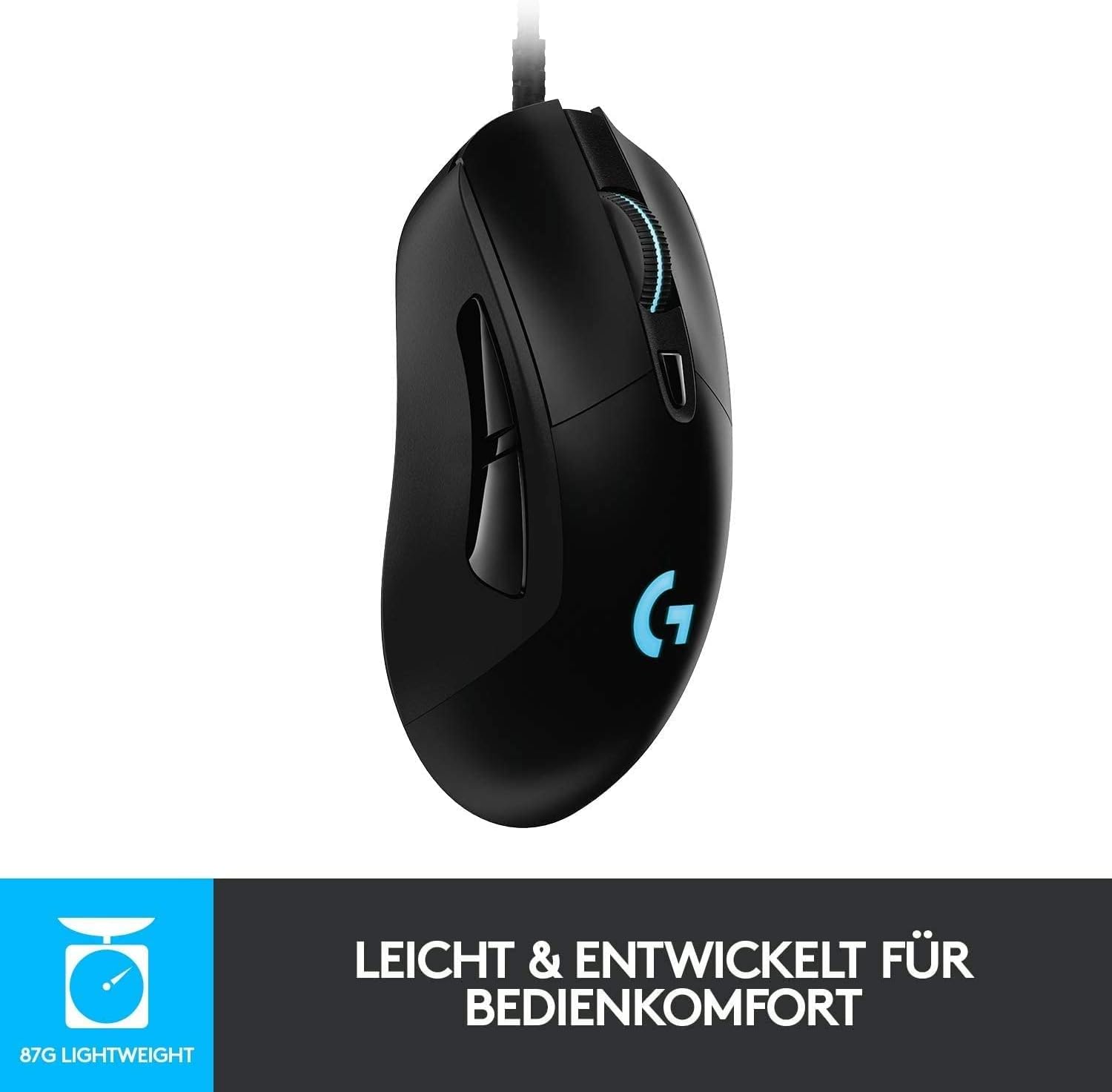 Detalle de Logitech G403 HERO Gaming-Maus – HERO 25K Sensor, LIGHTSYNC RGB, 87 g