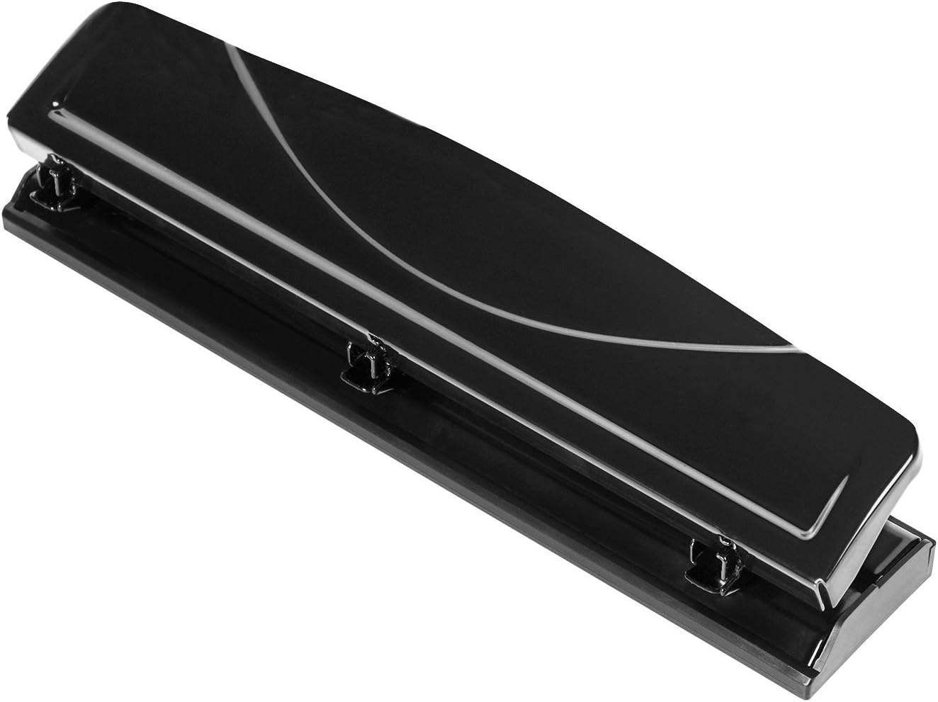 Amazon Basics 3 Hole Punch, 10 Sheet Capacity, Black with Easy-Clean Tray