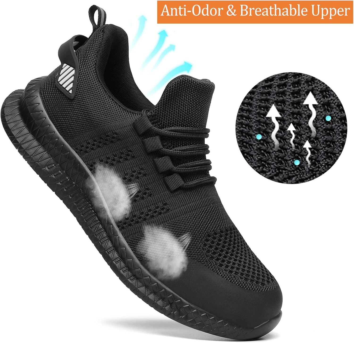 Detalle de Men’s and Women’s Steel Toe Work Shoes: Puncture Proof, Slip Resistant Lightweight Safety Sneakers