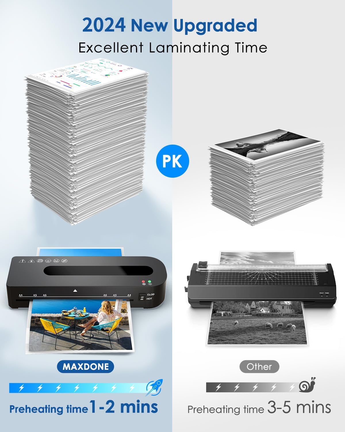 Thumbnail 1 de MAXDONE A4 thermal laminator 1-2 min warm up