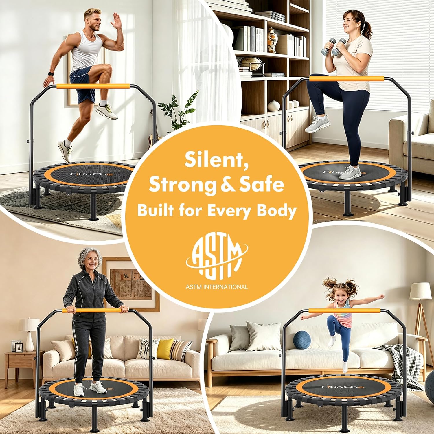 Thumbnail 6 de FitinOne 40"/48" Foldable Mini Trampoline with 330 lbs Capacity