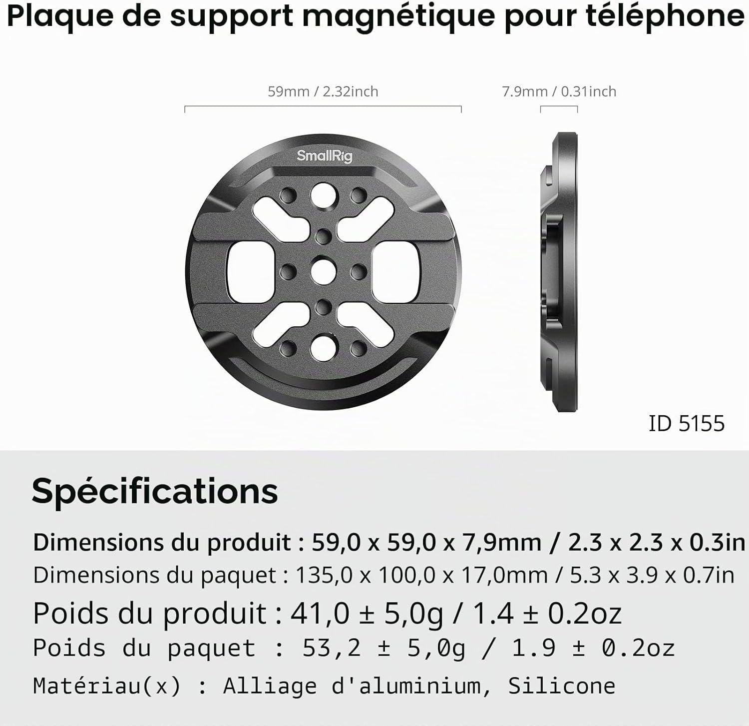 Thumbnail 5 de SMALLRIG 5155 support magnétique iPhone 41 g