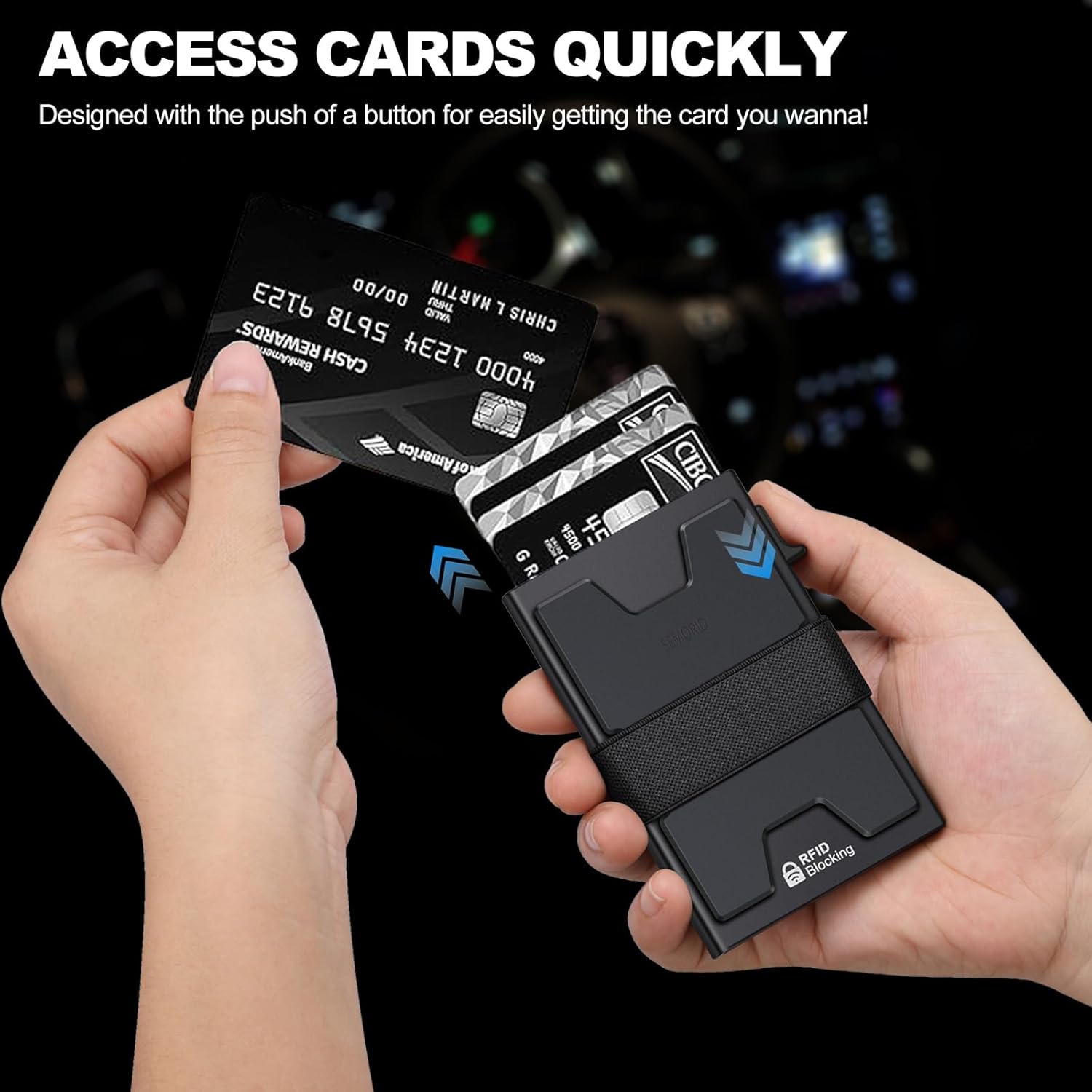 Detalle de SEMORID Slim Aluminum Card Holder Wallet 3.9x2.5📇