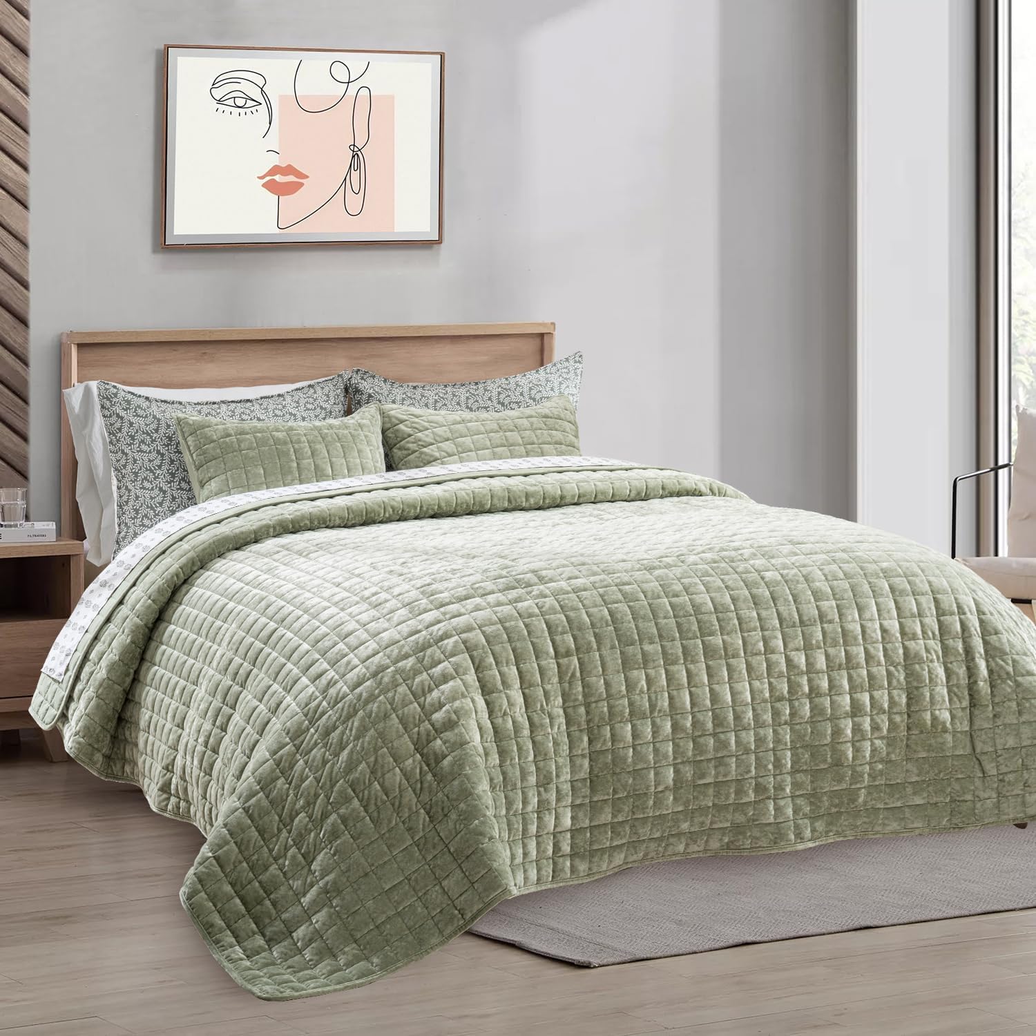 Thumbnail 1 de RECYCO Luxury Velvet King Bed Comforter Set