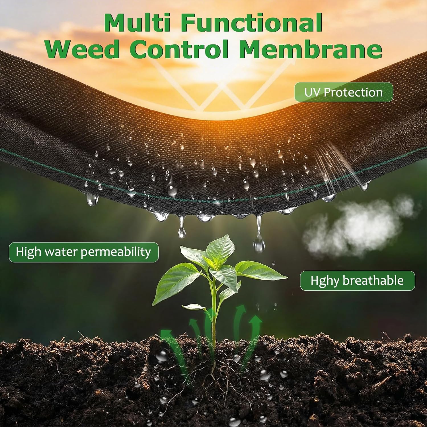 Thumbnail 1 de DMSELL 3m x 10m Heavy Duty Weed Control Membrane