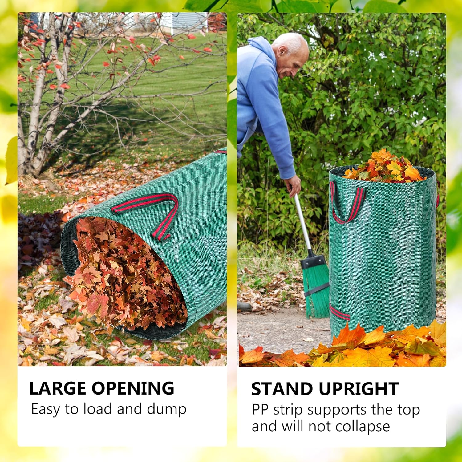 Thumbnail 6 de Reusable 300L Garden Waste Bags 3-Pack — Heavy Duty Waterproof Sacks with Handles