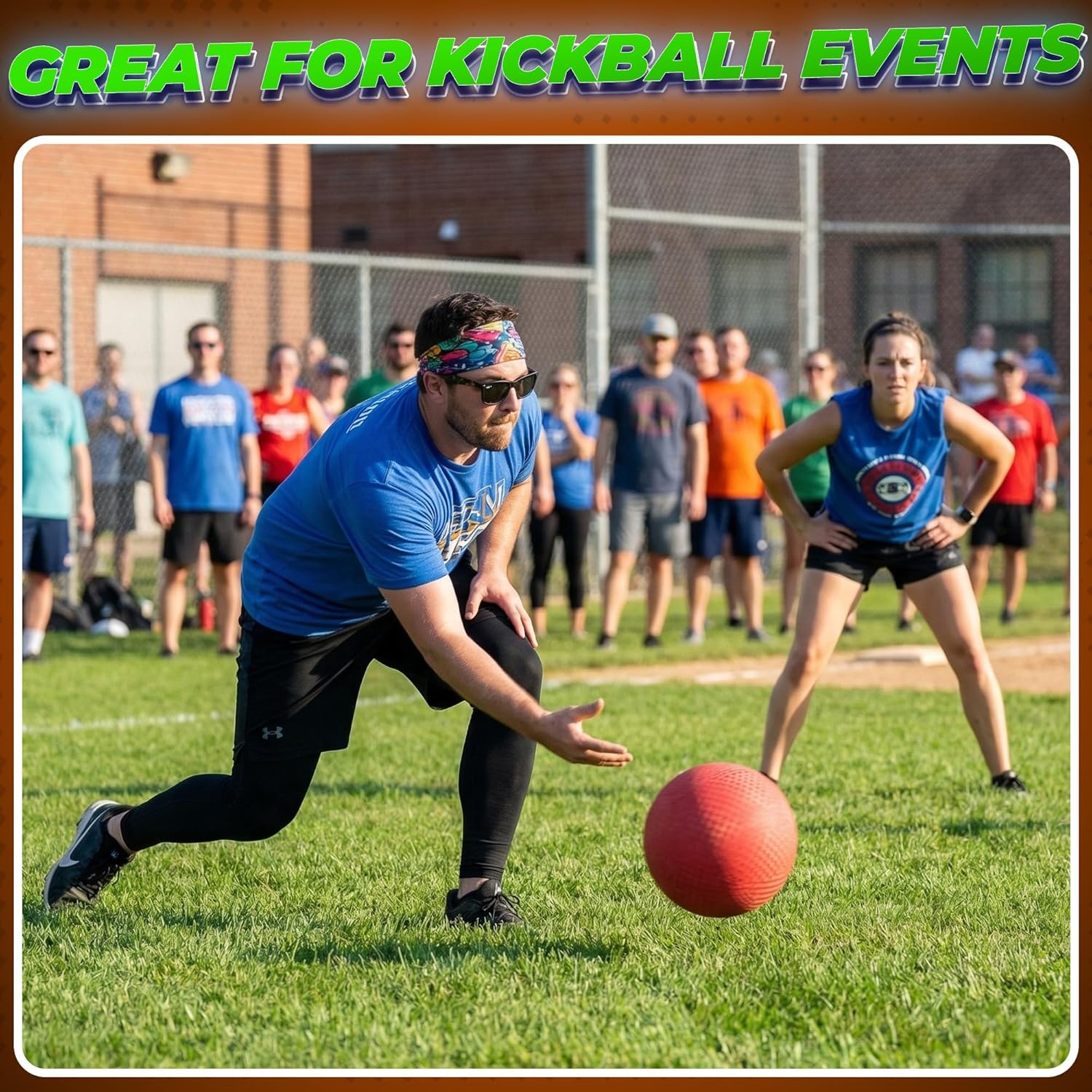 Thumbnail 5 de PlayBolt 10-Inch Red & Blue Kickball Set (2-Pack) with Pump — Large Kickball for Kids, Teens & Adults