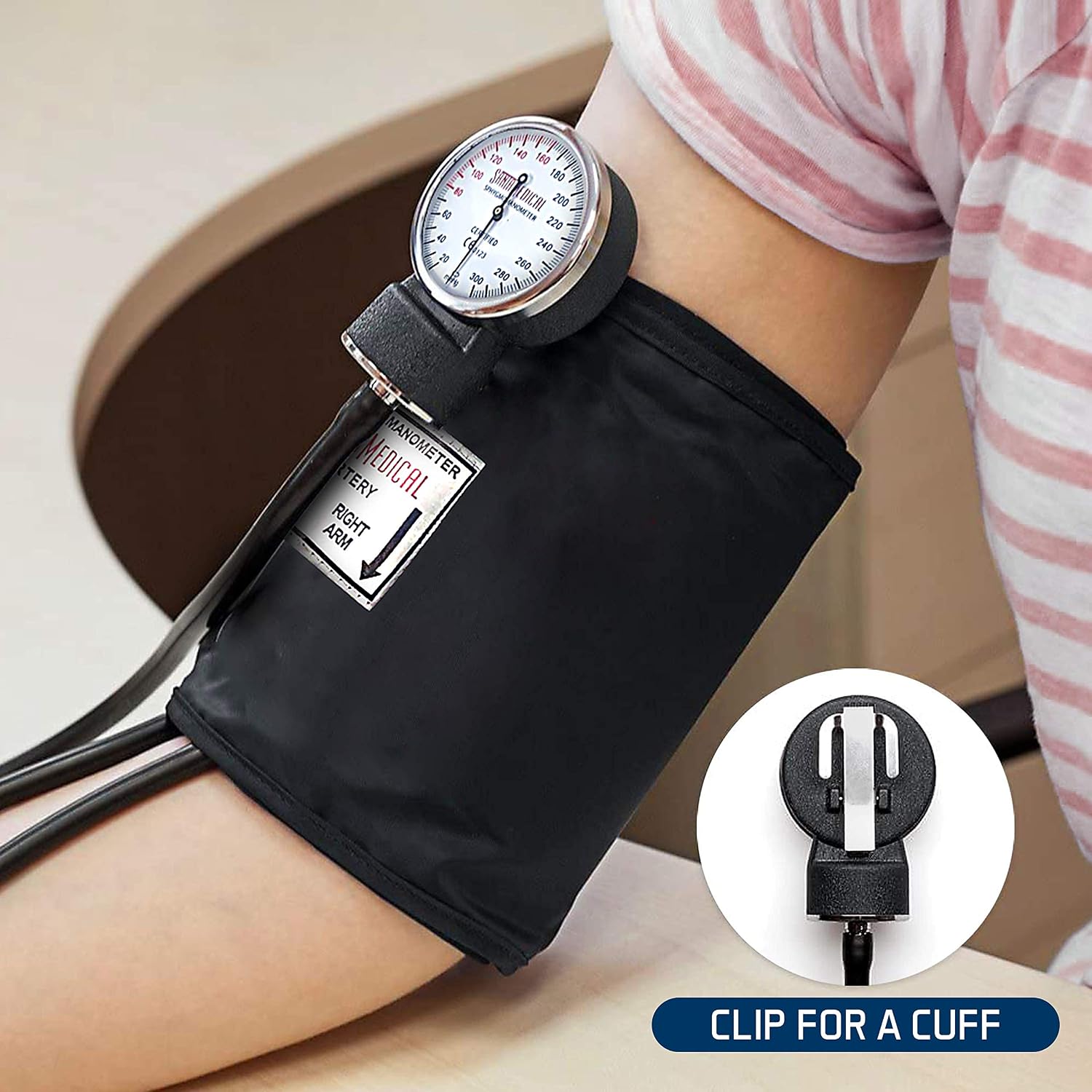Detalle de Santamedical SP-110 Manual Blood Pressure Cuff, Adult Aneroid Monitor