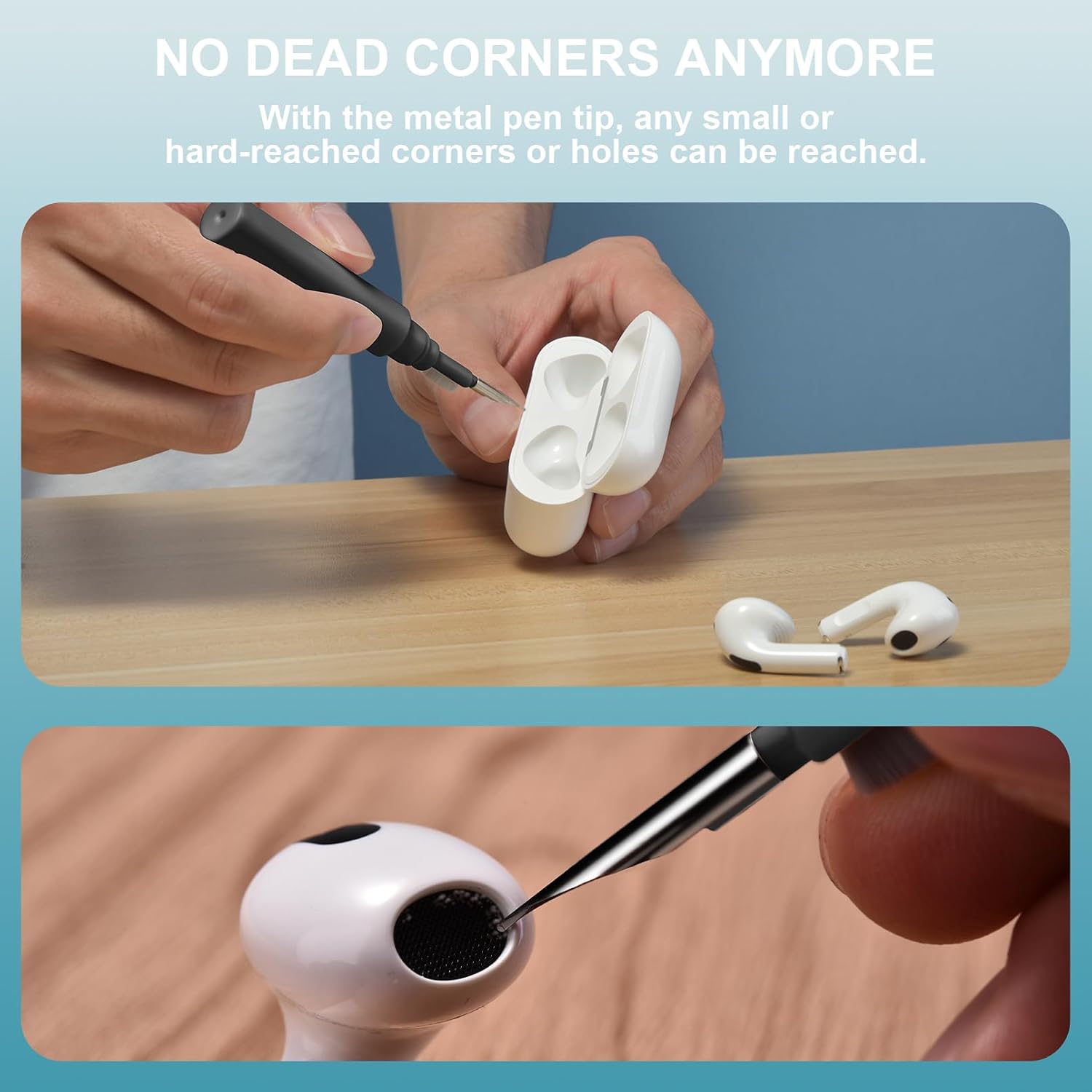 Detalle de ICARER Clean Kit: 3-in-1 Reinigungsstift für AirPods Pro 3/2/4 und mehr
