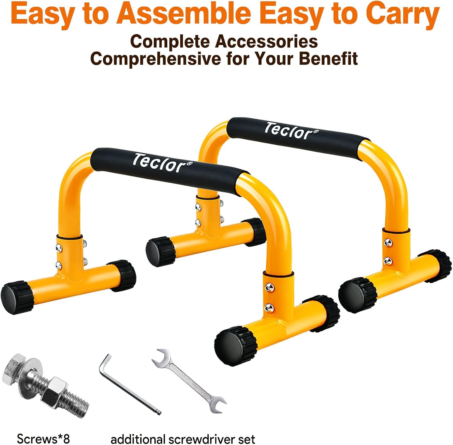 Thumbnail 6 de Teclor TC-122 Push-Up Bars, 9.5-Inch Steel Parallettes for Calisthenics