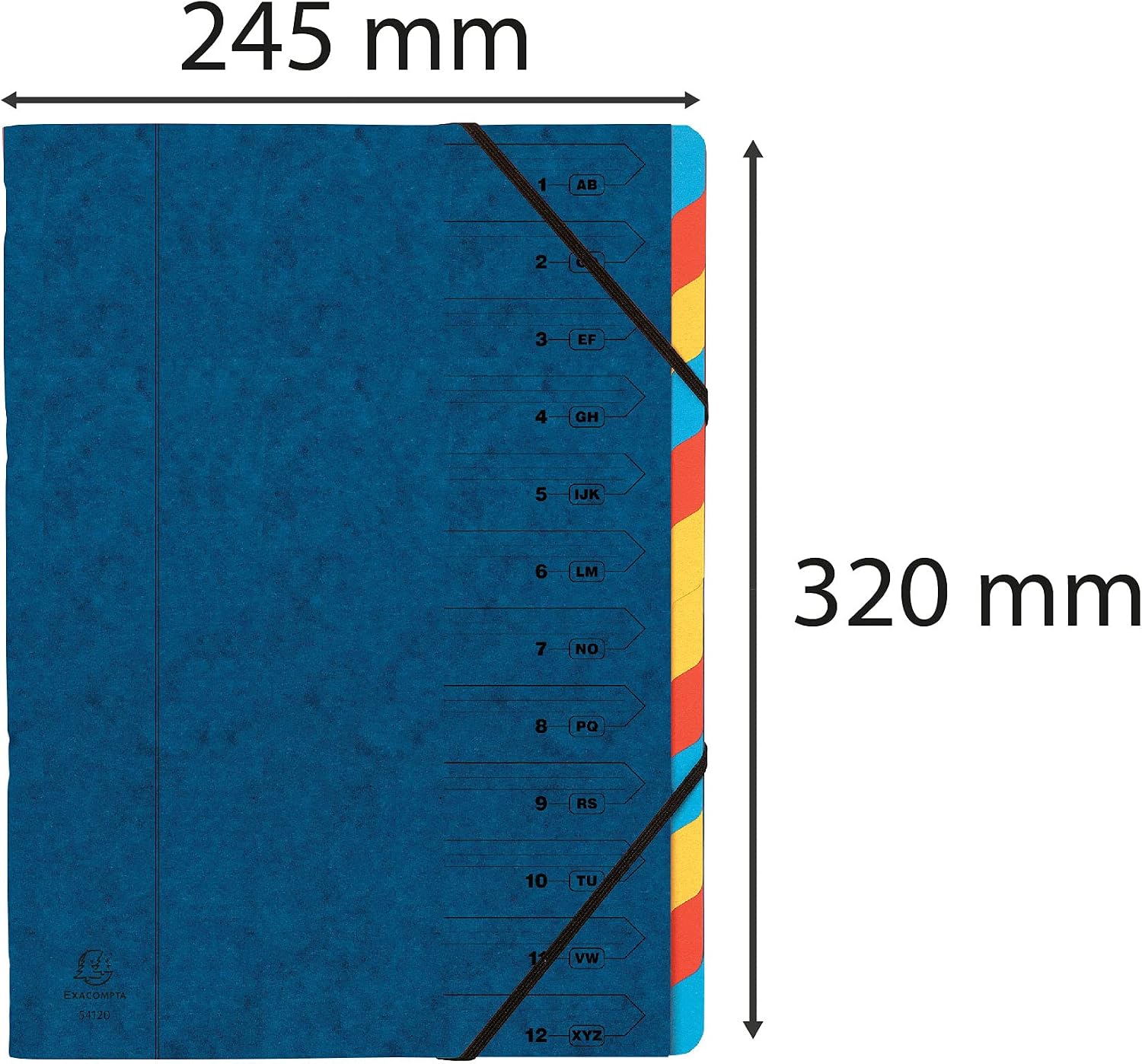 Detalle 2 de Exacompta 54122E ryggmapp med 12 fack för A4, blå