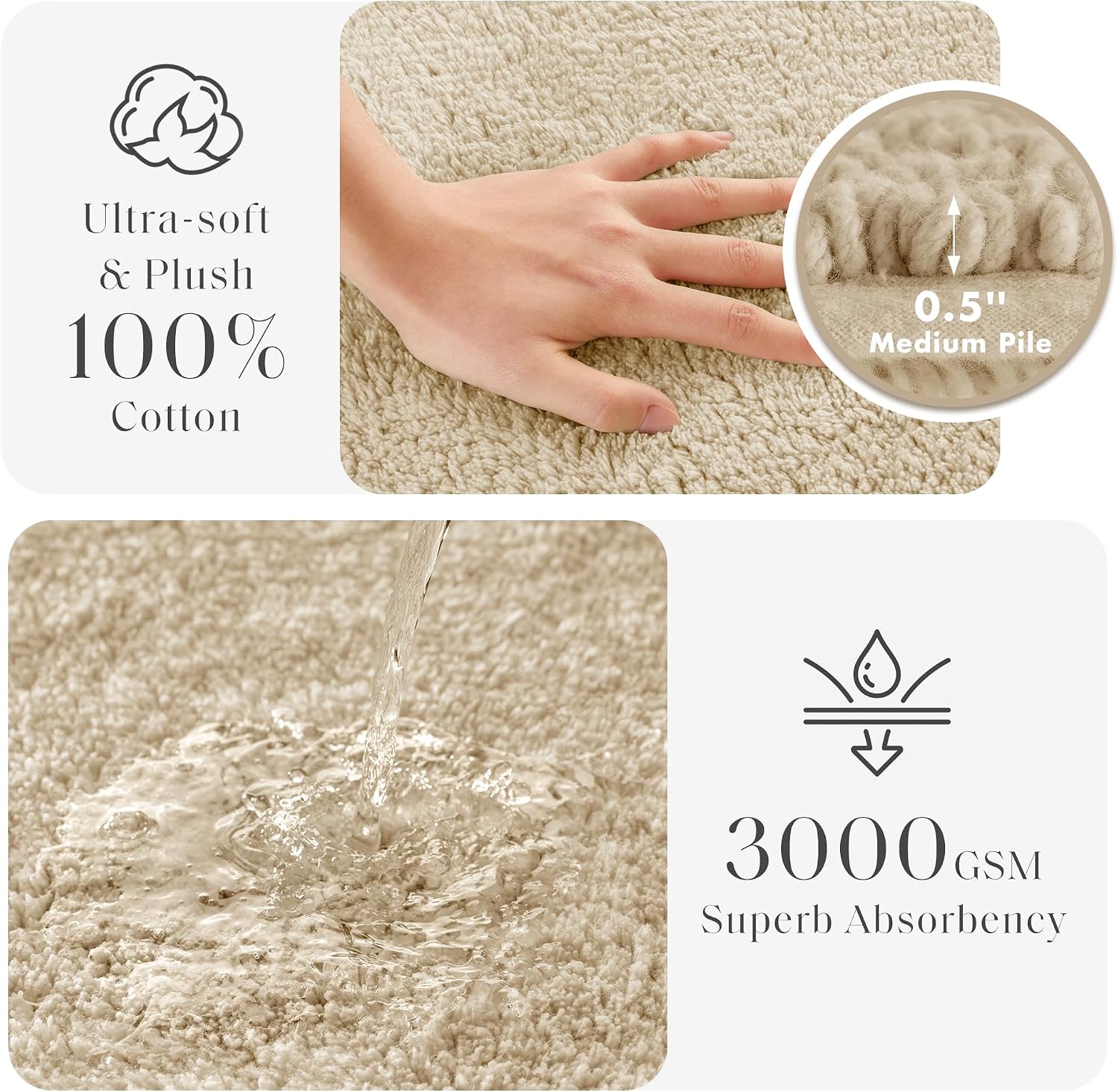 Detalle de Madison Park Splendor Cotton Bath Rug 21x34