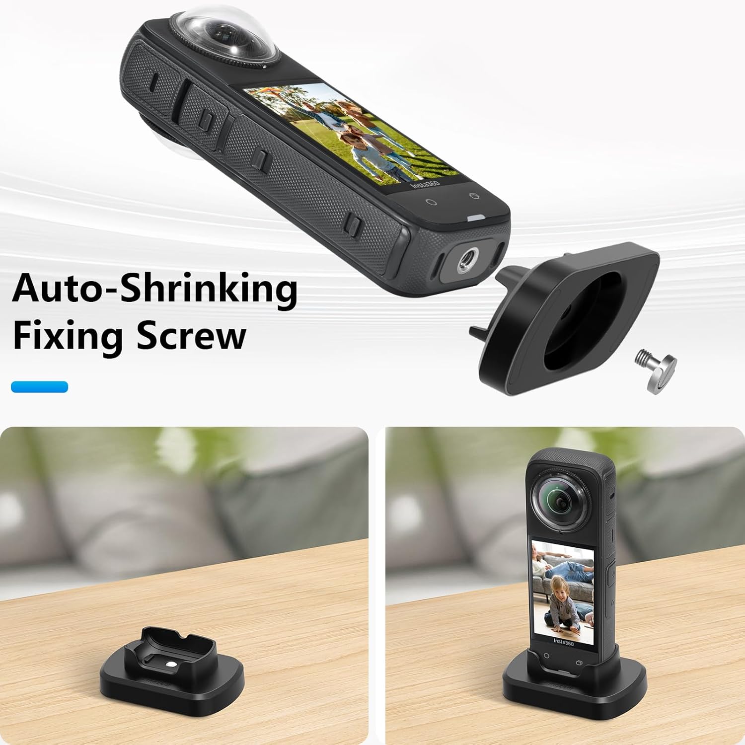 Thumbnail 3 de AMAZEAR Magnetische Ständerbasis-Kit für Insta360 X4 – magnetischer Ständeradapter mit 1/4“-Schraube, schwarz