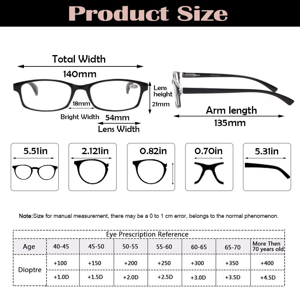 Thumbnail 1 de Kerecsen Reading Glasses 5 Pack Fashion Spring Hinge Readers (1.75, 5 mix colours)