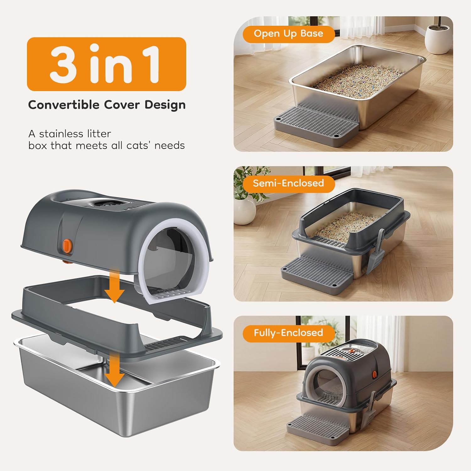 Thumbnail 3 de Aidoly Cat Litter Box, 30L