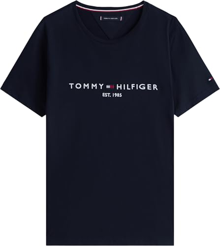 Detalle 2 de Tommy Hilfiger Core Tommy Logo: camiseta de algodón de manga corta para hombre cuello redondo, azul Sky Captain (XS)