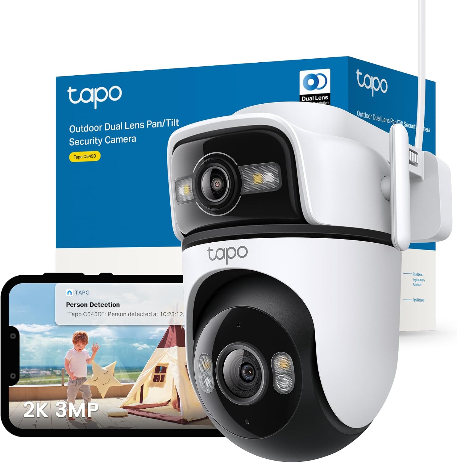 Detalle de Tapo C545D 3MP Dual Lens Outdoor Camera