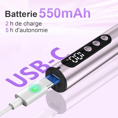 Detalle 1 de POFIBO Ponceuse à ongles sans fil 12-en-1, 35 000 tr/min et écran LCD