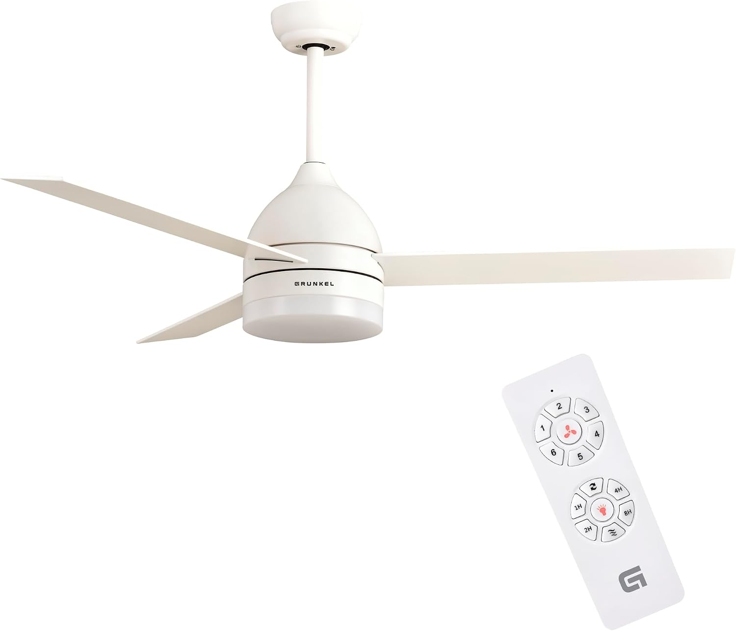 Thumbnail 6 de Grunkel Ventilador de Techo con Luz LED y aspas reversibles (Blanco/Madera) - 6 velocidades, mando y temporizador