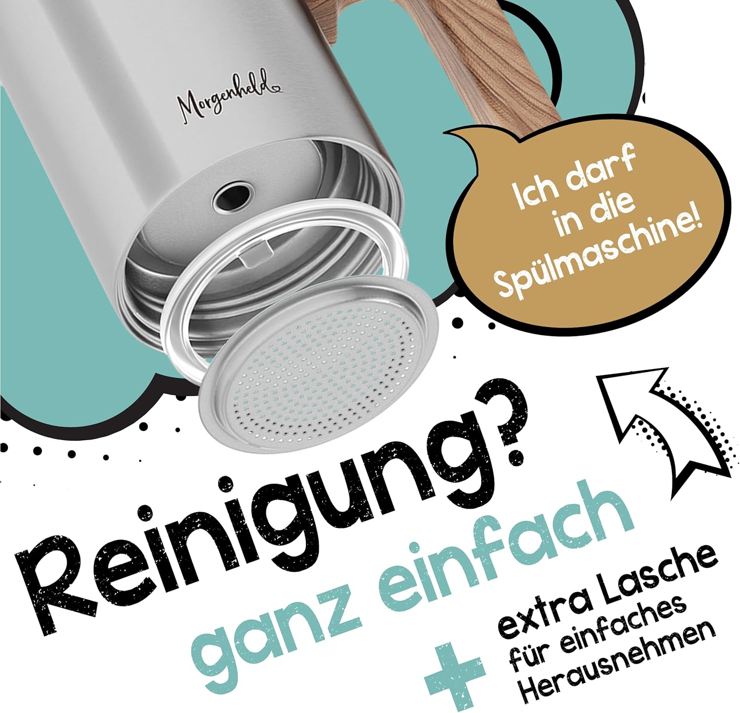 Thumbnail 3 de Morgenheld STYLE Premium Edelstahl Espressokocher 6 Tassen