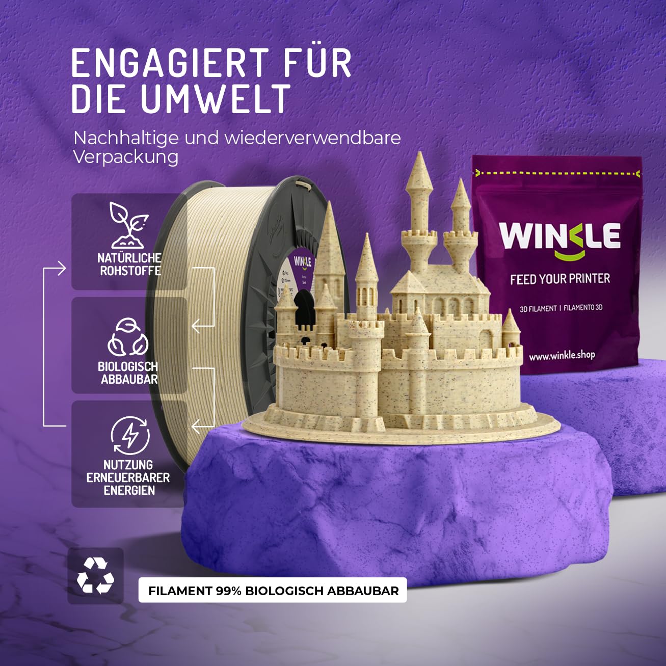 Detalle 2 de WINKLE PLA HD Filament 1 kg đš