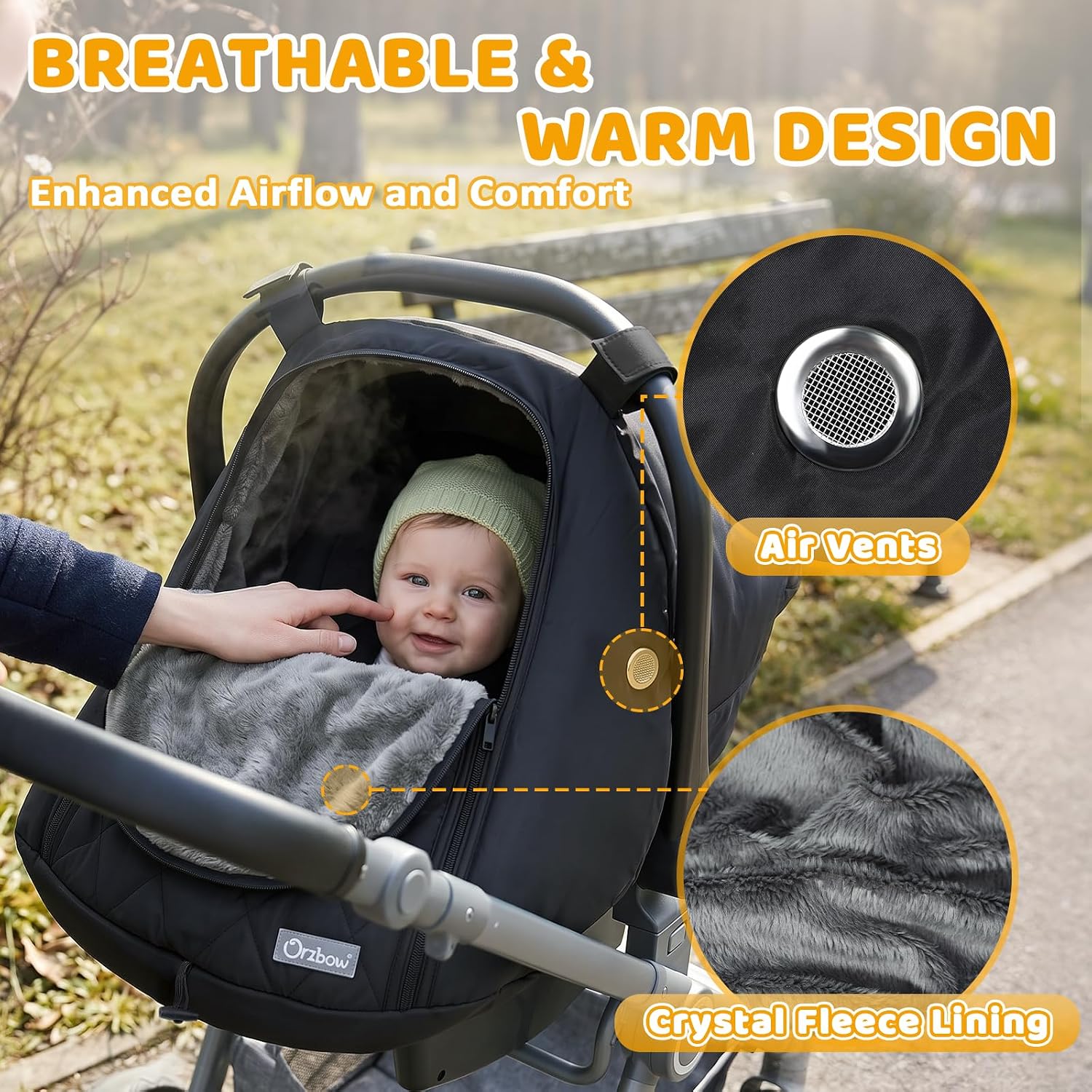 Detalle de Orzbow Infant Car Seat Cover with Crystal Velvet