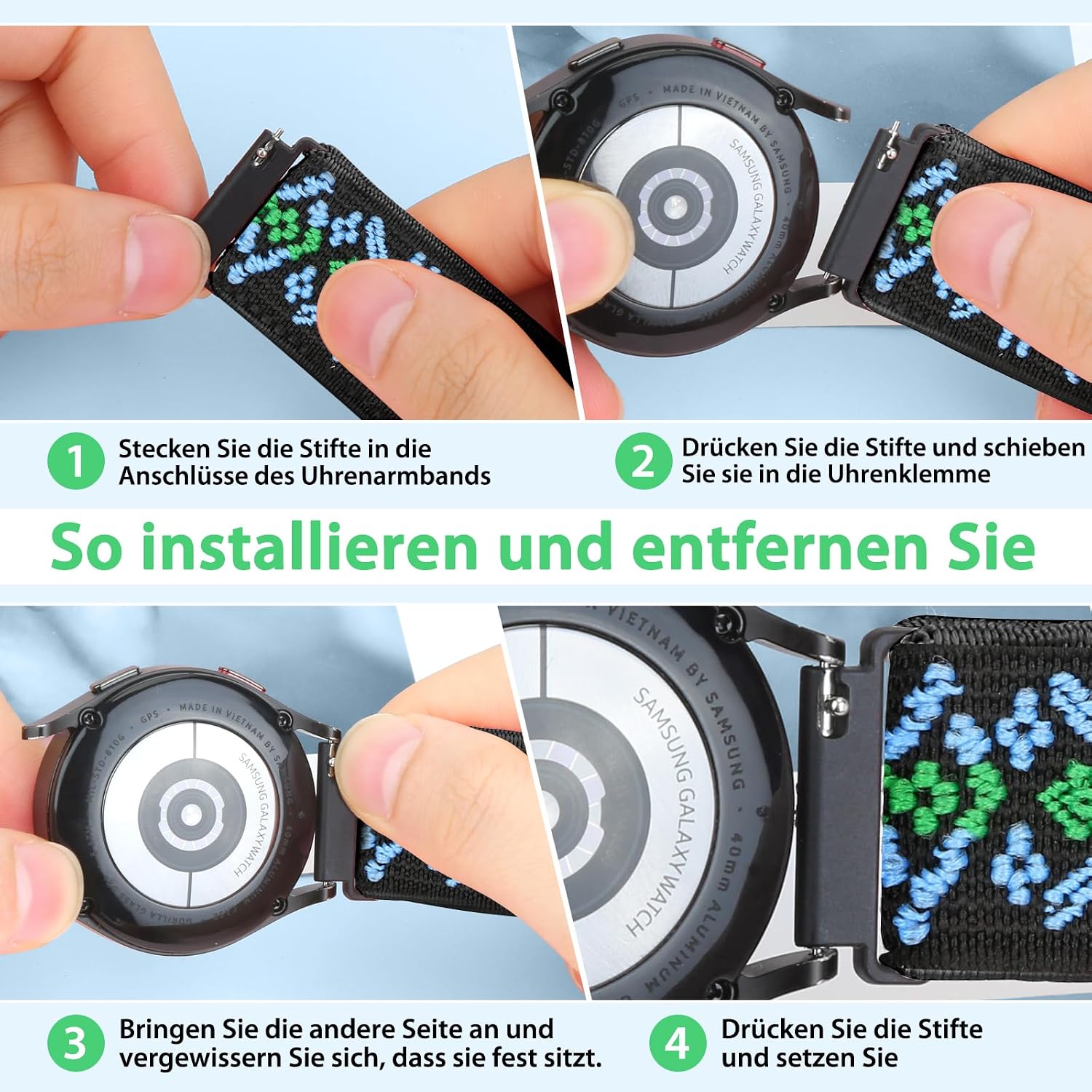 Detalle de SHIJZWD Elastisches Uhrenarmband 24 mm