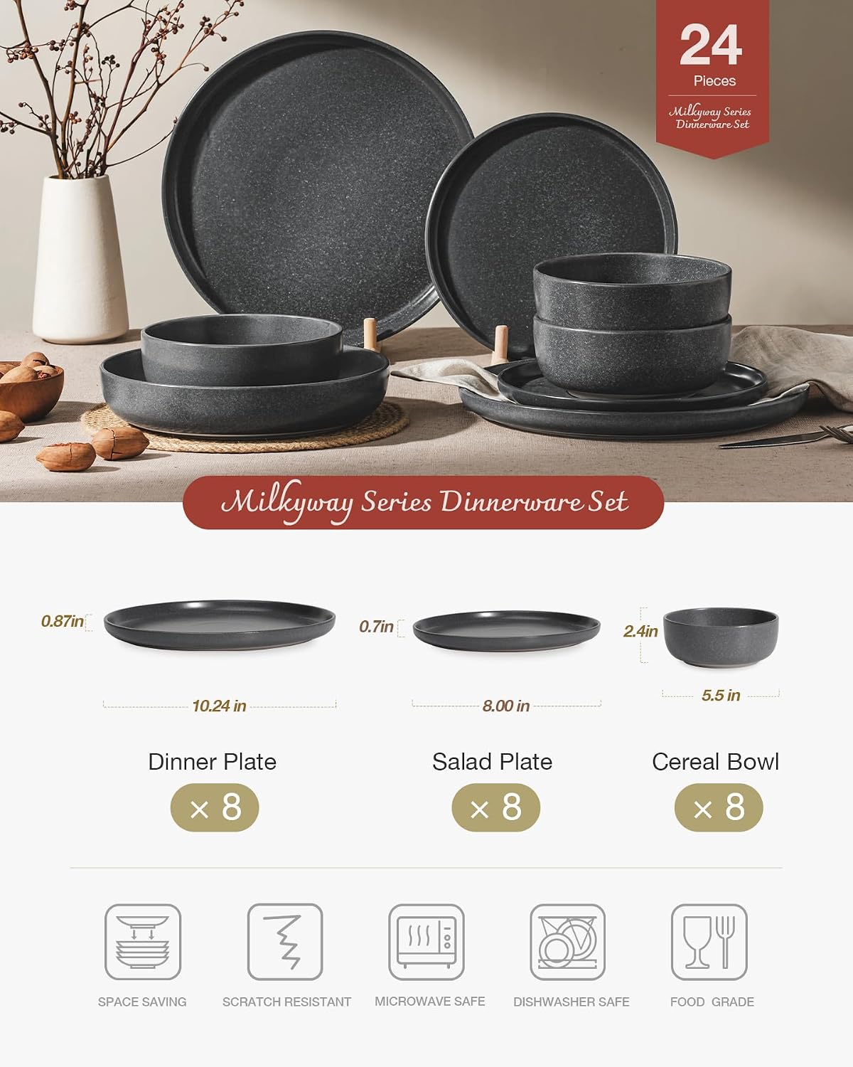 Thumbnail 1 de Famiware Milkyway 24-Piece Dinnerware Set