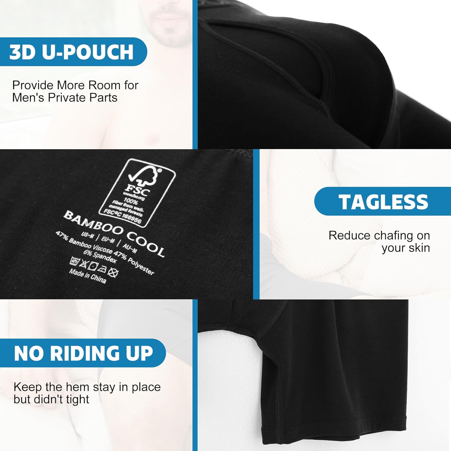 Thumbnail 2 de BAMBOO COOL Men’s Breathable Boxer Briefs 6-Pack with Comfortsoft