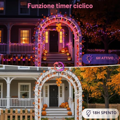 Detalle de Luci Halloween a Batteria 5M 50 LED IP44 Buudala con Portabatterie: versatilità e atmosfera sicura