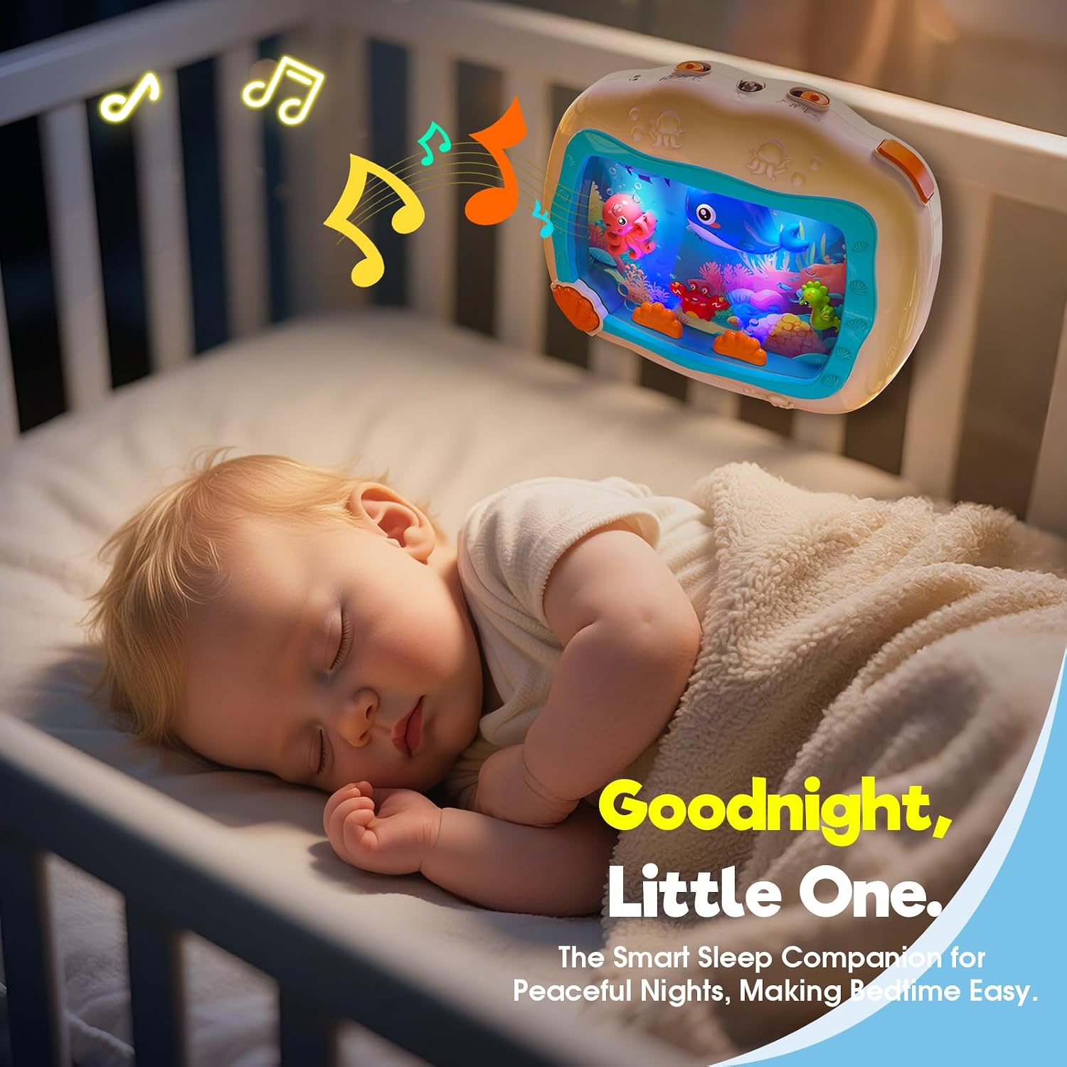 Detalle de Cheffun CHF-001 Baby Sleep Soother with Moving Sea Animals, Light & Sound
