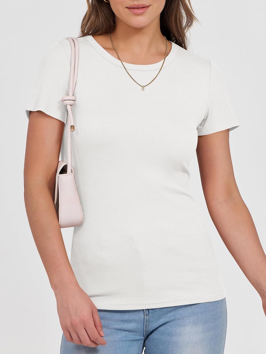 Detalle de ANRABESS Women Ribbed Slim Tee XS–3XL