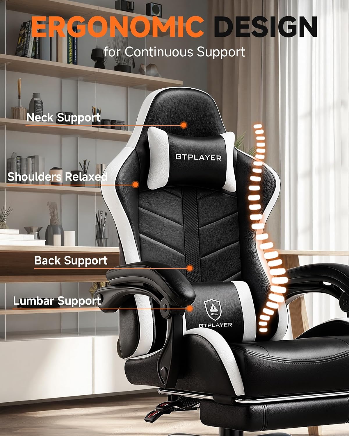 Detalle 2 de GTPLAYER Gaming Chair, Pearl White