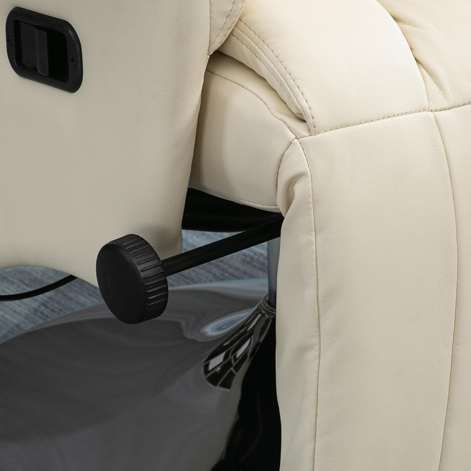 Thumbnail 6 de HOMCOM Fauteuil de relaxation inclinable pivotant avec repose-pieds – Crème