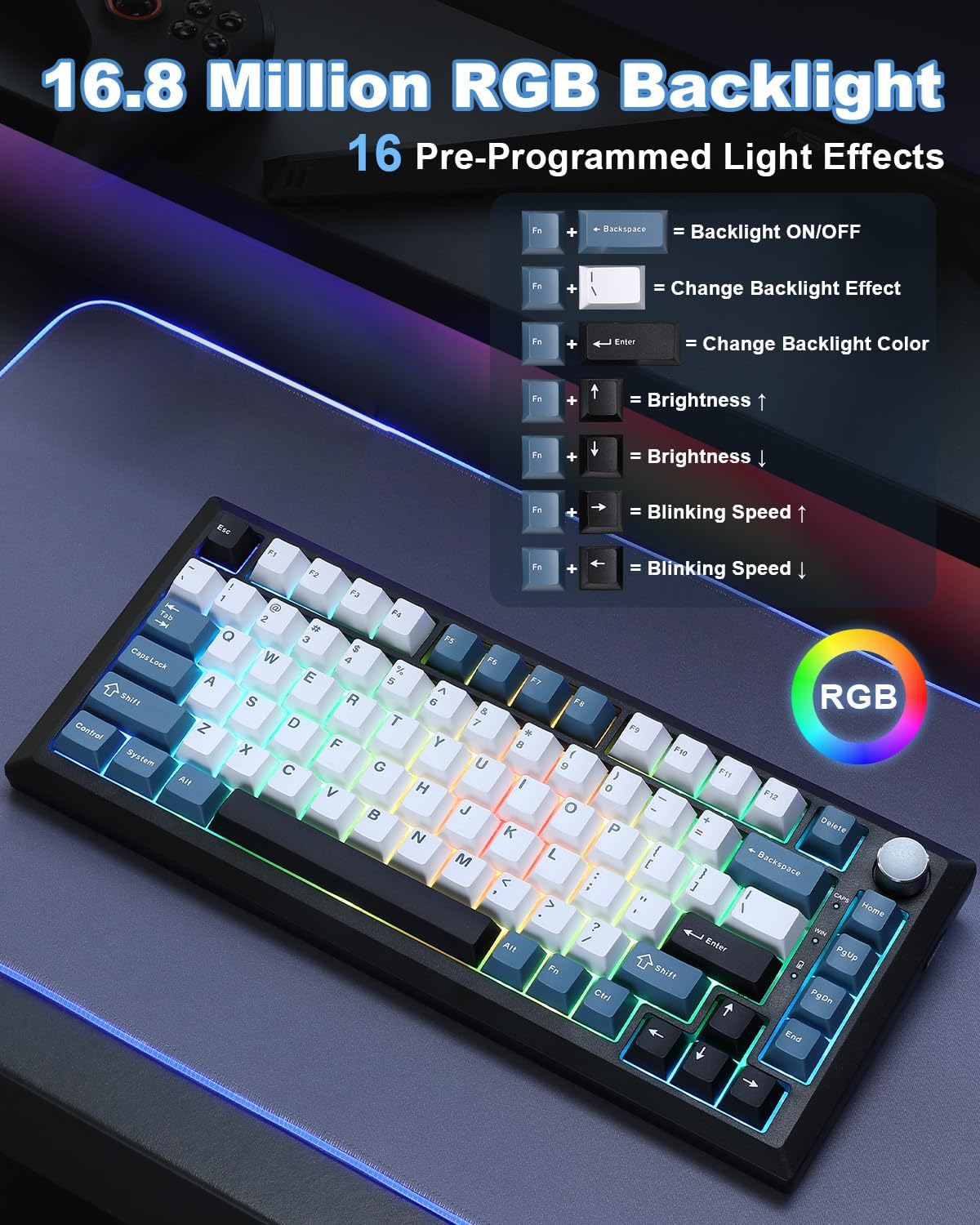 Thumbnail 6 de MIKIBY Y75 75% Gasket Wireless Mechanical Keyboard ⌨