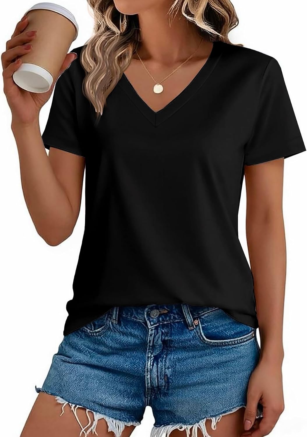 Detalle de BJY Cotton V-Neck T-Shirt