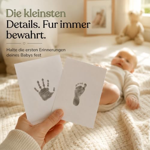 Detalle de Babywak Baby Fuß- und Handabdruck-Set – Abdruckset ohne Tinte, für 0–6 Monate