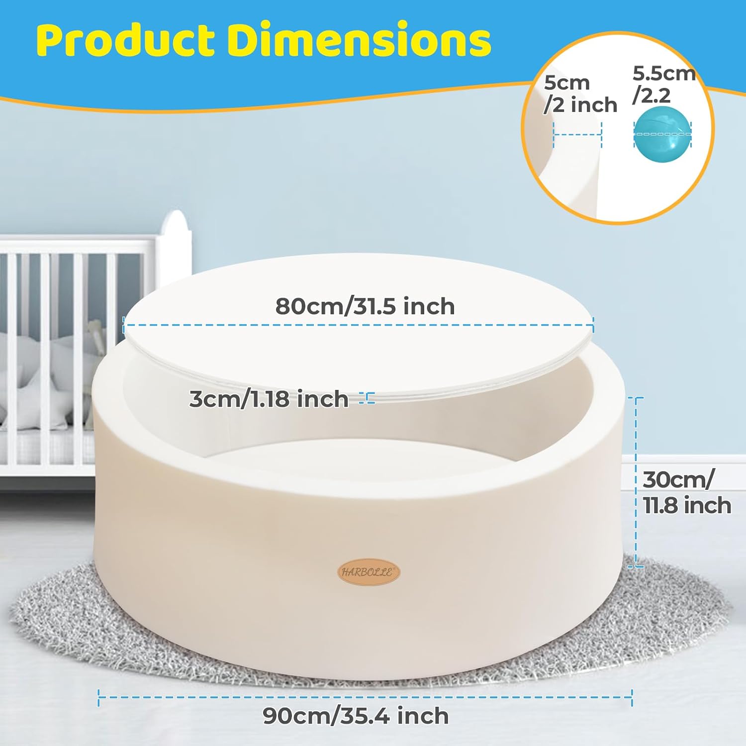 Thumbnail 6 de HARBOLLE 35.4" Baby Ball Pit