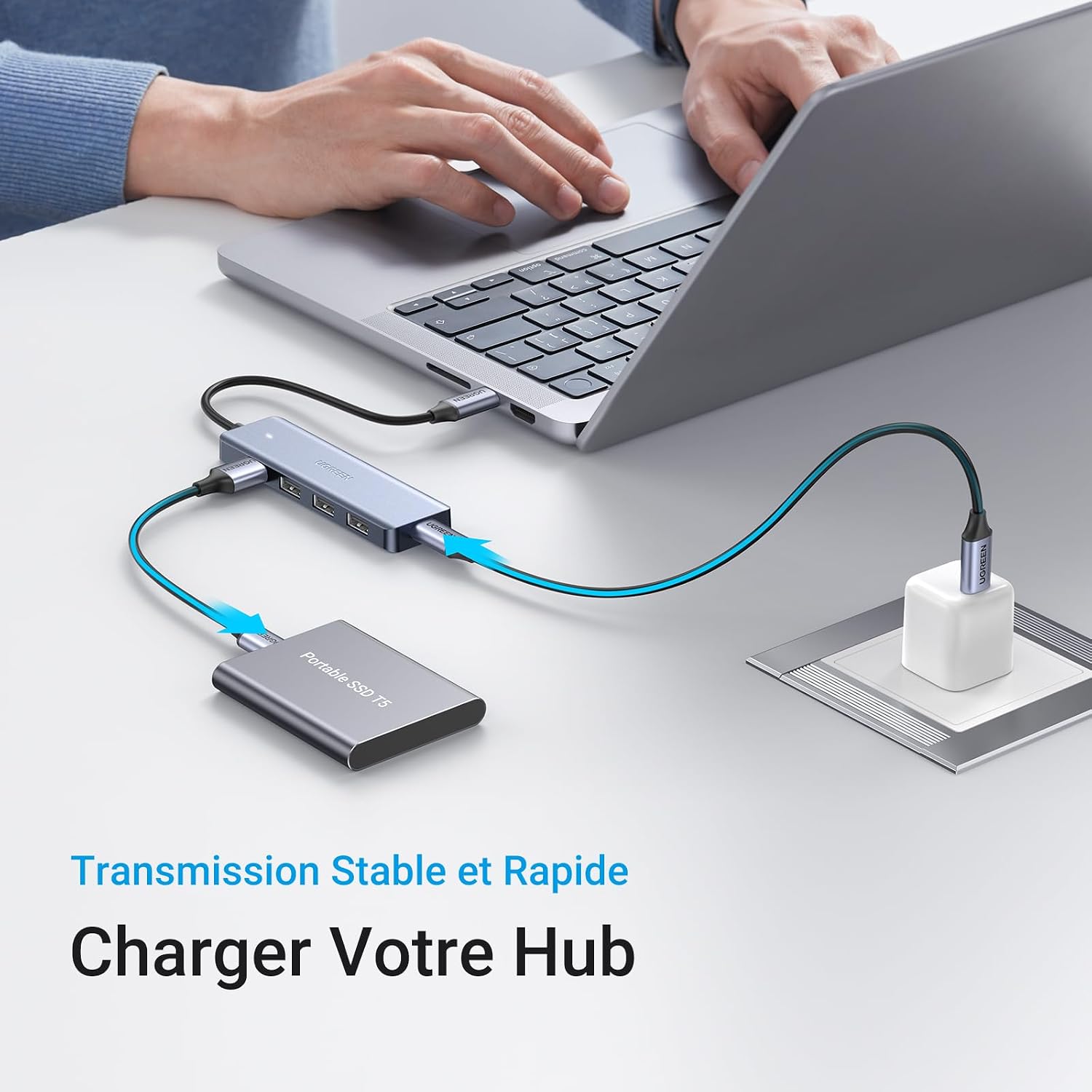 Detalle 2 de UGREEN Hub USB C 4 ports 15 cm