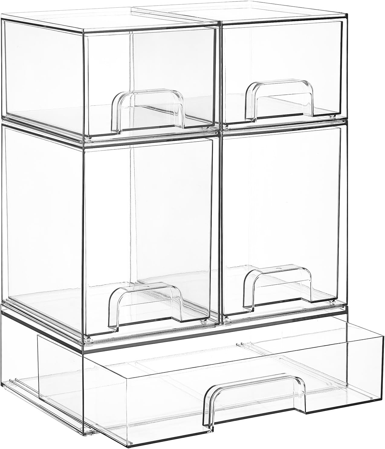 Detalle de Vtopmart Stackable Storage Drawers 5 Clear Bins