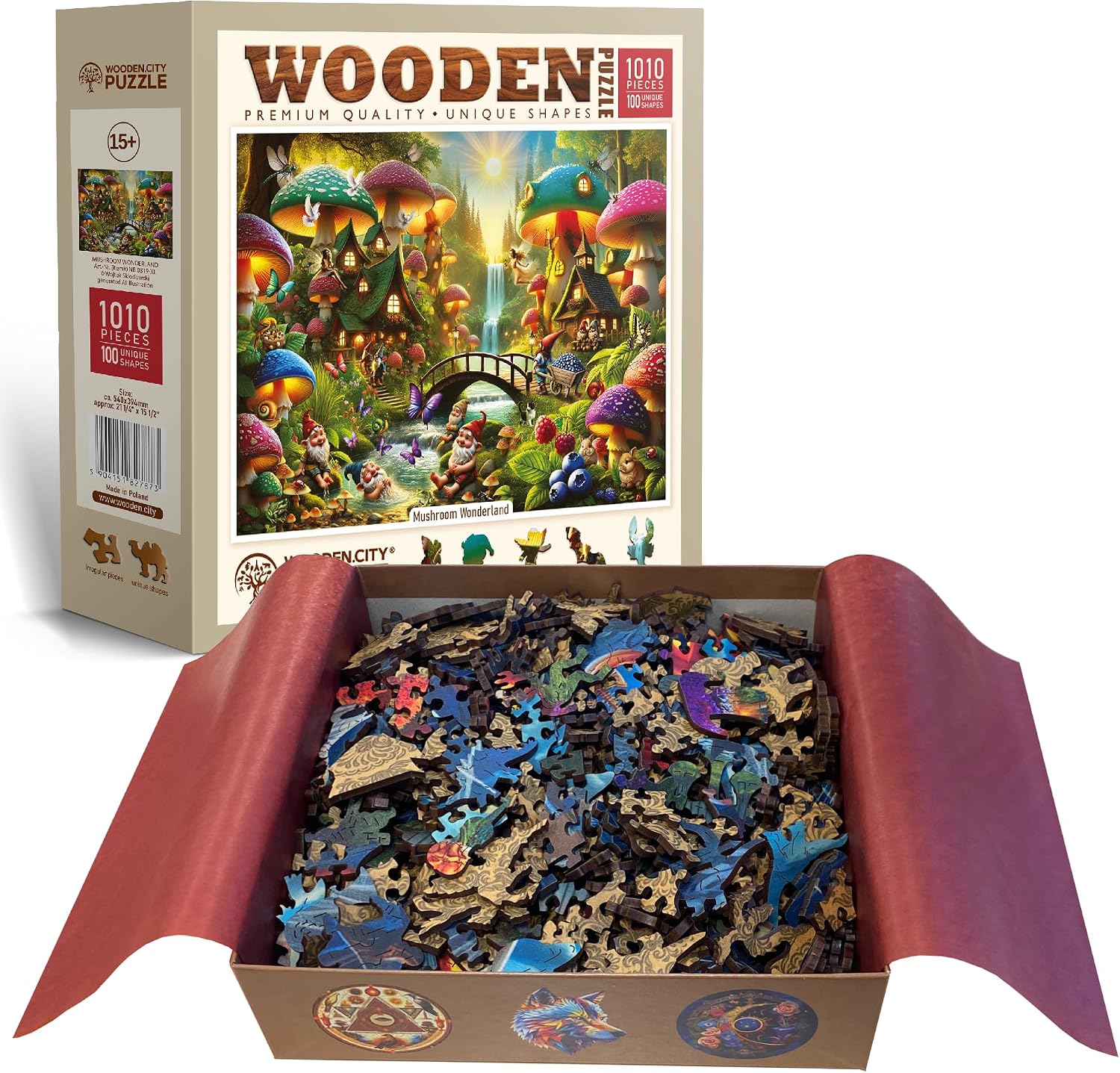 Detalle de WOODEN.CITY Holzpuzzle 1000 Teile Pilzwunderland